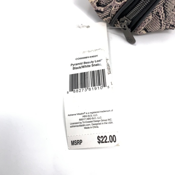 Adrienna Vittadini Studio Makeup Bag Snake Skin - Picture 6 of 7